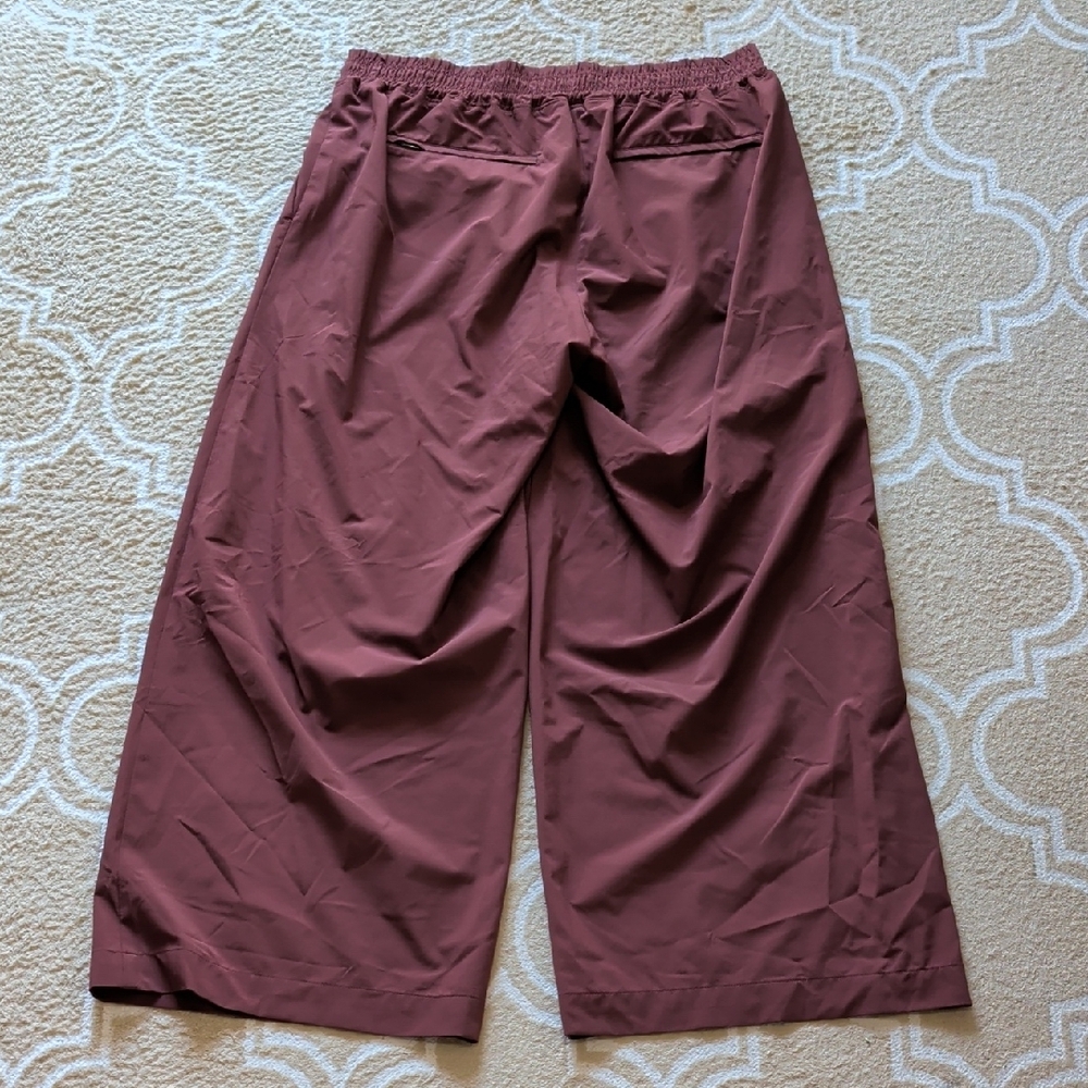 Athleta Brooklyn Wide-Leg Crop Pants Cognac EUC - Picture 3 of 5